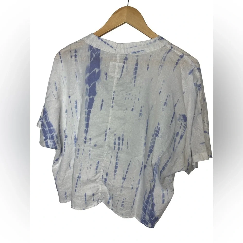Rails Thea Tie-Hem Linen Blouse Linen Blend Size Large - Picture 9 of 11